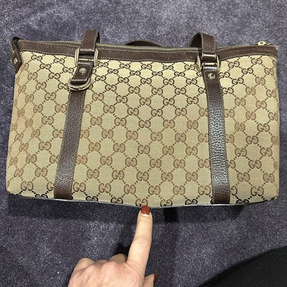 Gucci Abbey GG brown shoulder canvas bag! - Picture 11 of 17